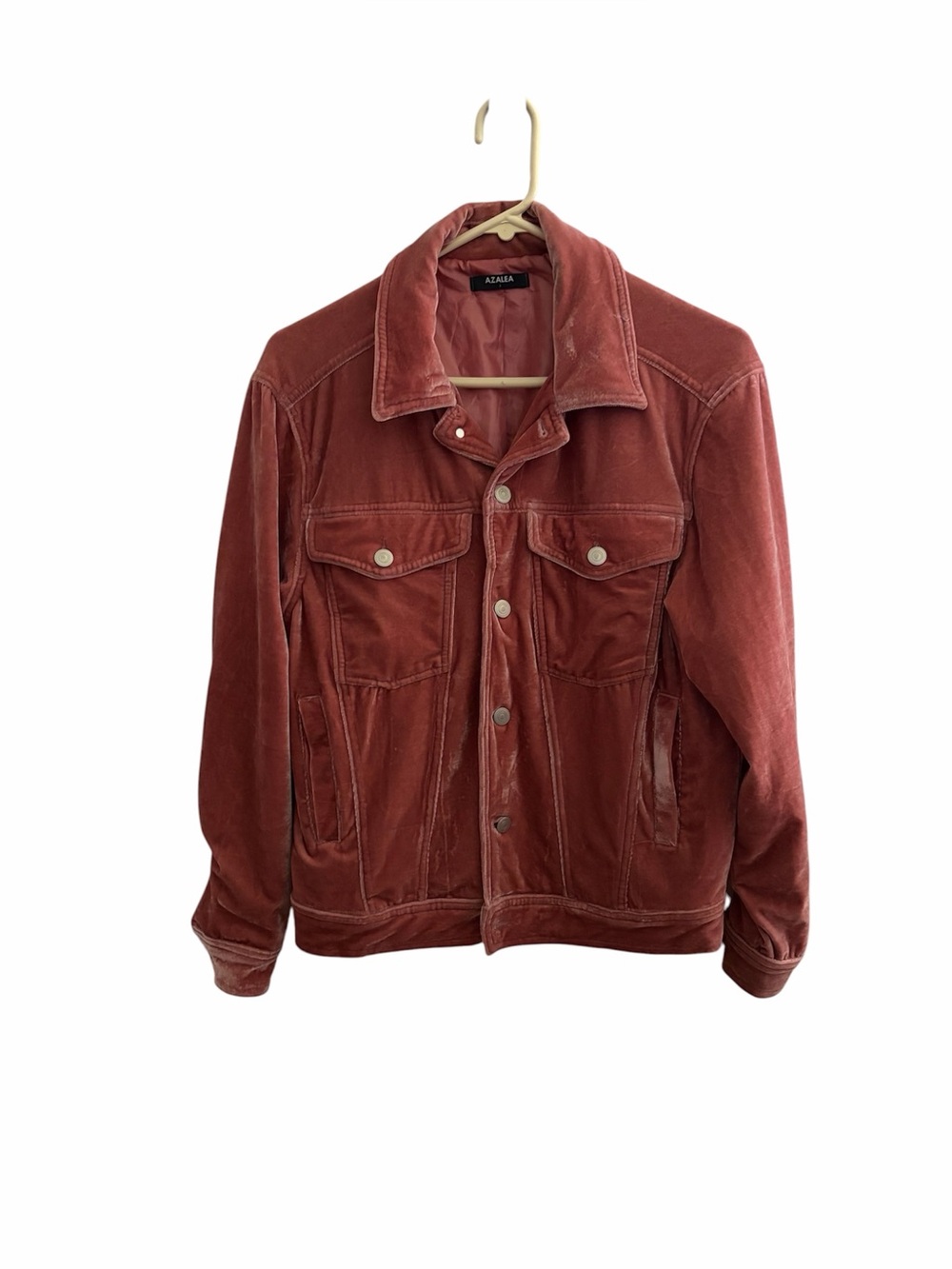 URBAN OUTFITTERS Azalea crushed velvet jacket pink size S